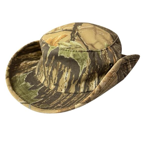 Vintage RealTree Camouflage Bucket Hat Outdoor Hunting Size L USA Made - Picture 8 of 14